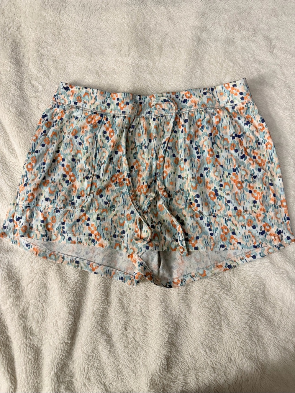 Sonoma Floral Print Athletic Lounge Shorts - Blue & Orange